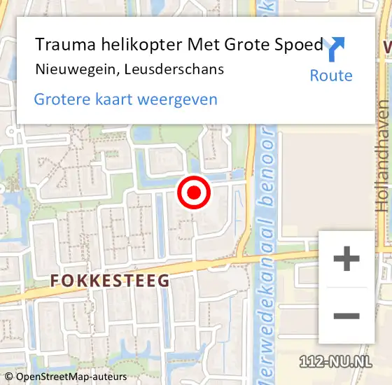 Locatie op kaart van de 112 melding: Trauma helikopter Met Grote Spoed Naar Nieuwegein, Leusderschans op 30 december 2022 08:08