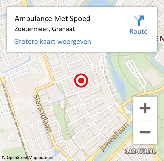 Locatie op kaart van de 112 melding: Ambulance Met Spoed Naar Zoetermeer, Granaat op 30 december 2022 08:33