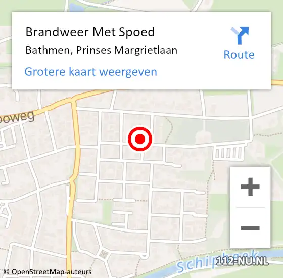 Locatie op kaart van de 112 melding: Brandweer Met Spoed Naar Bathmen, Prinses Margrietlaan op 30 december 2022 09:03