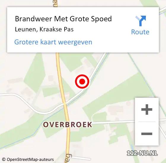 Locatie op kaart van de 112 melding: Brandweer Met Grote Spoed Naar Leunen, Kraakse Pas op 30 december 2022 10:12