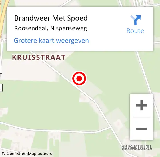 Locatie op kaart van de 112 melding: Brandweer Met Spoed Naar Roosendaal, Nispenseweg op 30 december 2022 10:33