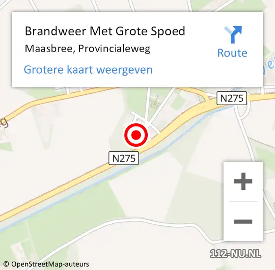 Locatie op kaart van de 112 melding: Brandweer Met Grote Spoed Naar Maasbree, Provincialeweg op 30 december 2022 11:28