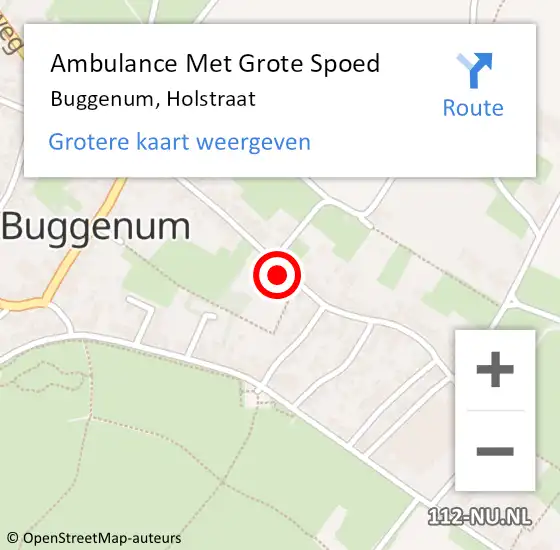 Locatie op kaart van de 112 melding: Ambulance Met Grote Spoed Naar Buggenum, Holstraat op 30 december 2022 11:36