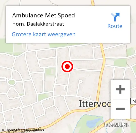 Locatie op kaart van de 112 melding: Ambulance Met Spoed Naar Horn, Daalakkerstraat op 30 december 2022 11:36