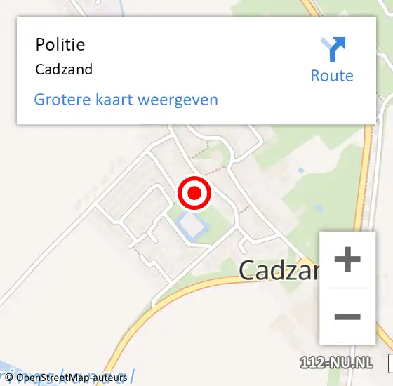 Locatie op kaart van de 112 melding: Politie Cadzand op 10 augustus 2014 11:24