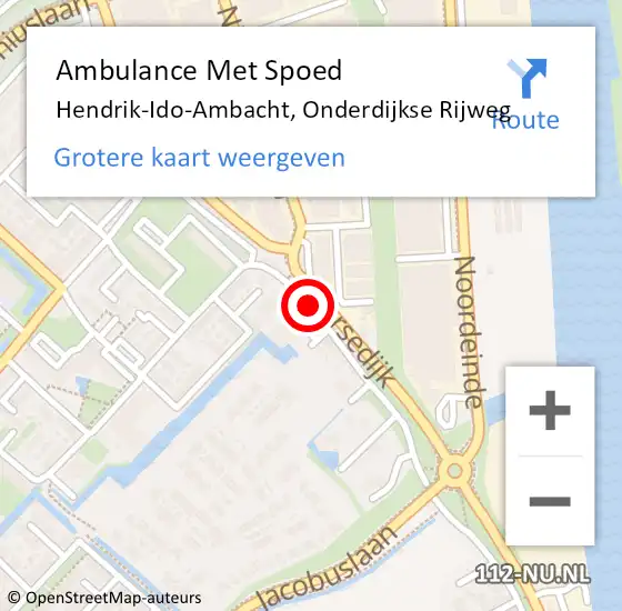 Locatie op kaart van de 112 melding: Ambulance Met Spoed Naar Hendrik-Ido-Ambacht, Onderdijkse Rijweg op 30 december 2022 11:53