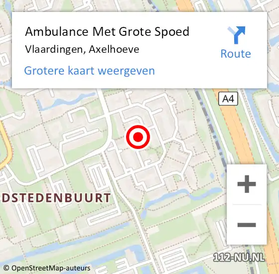 Locatie op kaart van de 112 melding: Ambulance Met Grote Spoed Naar Vlaardingen, Axelhoeve op 30 december 2022 12:34