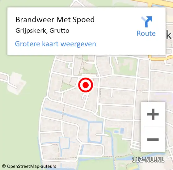 Locatie op kaart van de 112 melding: Brandweer Met Spoed Naar Grijpskerk, Grutto op 30 december 2022 12:46