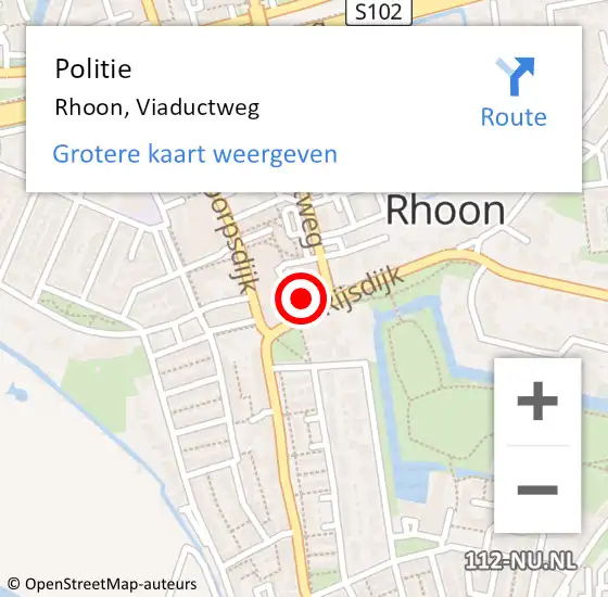 Locatie op kaart van de 112 melding: Politie Rhoon, Viaductweg op 30 december 2022 13:03