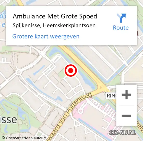 Locatie op kaart van de 112 melding: Ambulance Met Grote Spoed Naar Spijkenisse, Heemskerkplantsoen op 30 december 2022 13:20