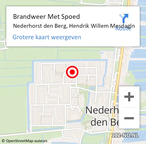 Locatie op kaart van de 112 melding: Brandweer Met Spoed Naar Nederhorst den Berg, Hendrik Willem Mesdagln op 30 december 2022 13:34