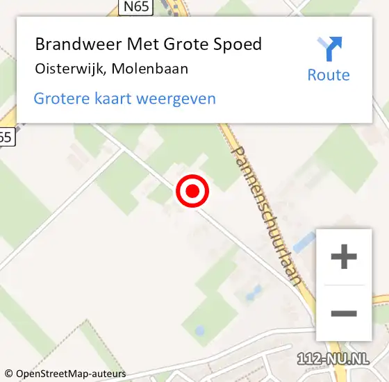 Locatie op kaart van de 112 melding: Brandweer Met Grote Spoed Naar Oisterwijk, Molenbaan op 30 december 2022 15:00