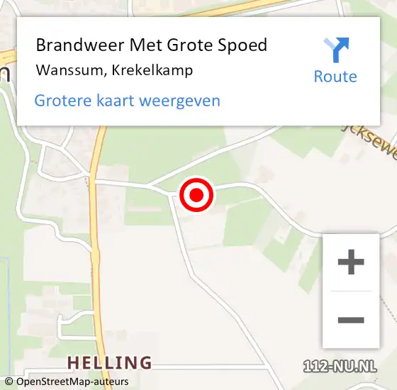 Locatie op kaart van de 112 melding: Brandweer Met Grote Spoed Naar Wanssum, Krekelkamp op 30 december 2022 15:03