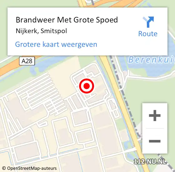 Locatie op kaart van de 112 melding: Brandweer Met Grote Spoed Naar Nijkerk, Smitspol op 30 december 2022 15:04