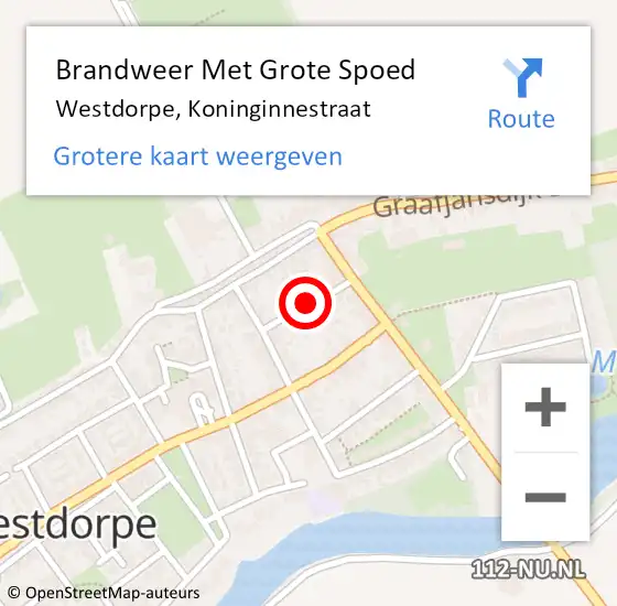 Locatie op kaart van de 112 melding: Brandweer Met Grote Spoed Naar Westdorpe, Koninginnestraat op 30 december 2022 15:22