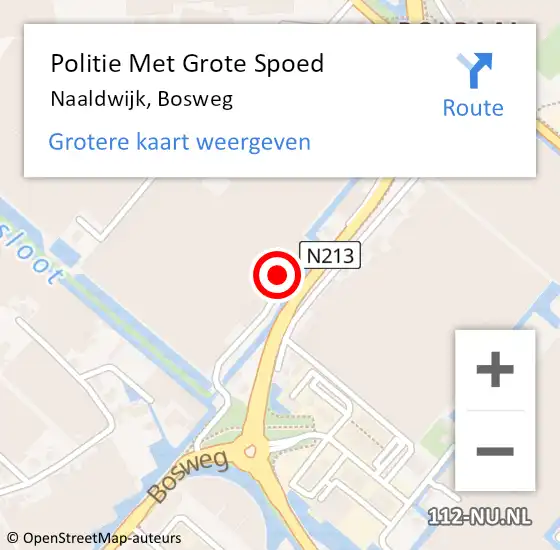 Locatie op kaart van de 112 melding: Politie Met Grote Spoed Naar Naaldwijk, Bosweg op 30 december 2022 15:57