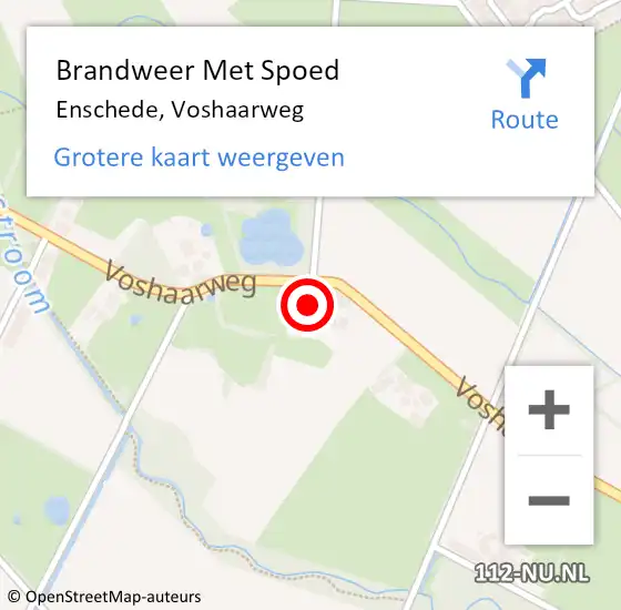 Locatie op kaart van de 112 melding: Brandweer Met Spoed Naar Enschede, Voshaarweg op 30 december 2022 15:58