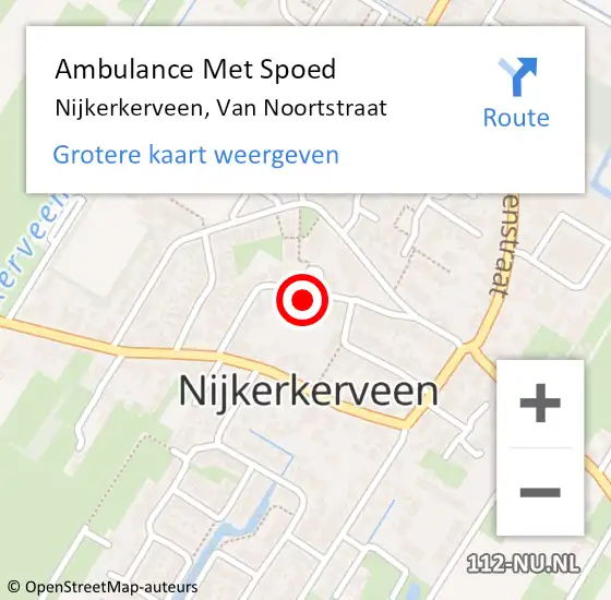 Locatie op kaart van de 112 melding: Ambulance Met Spoed Naar Nijkerkerveen, Van Noortstraat op 30 december 2022 16:34