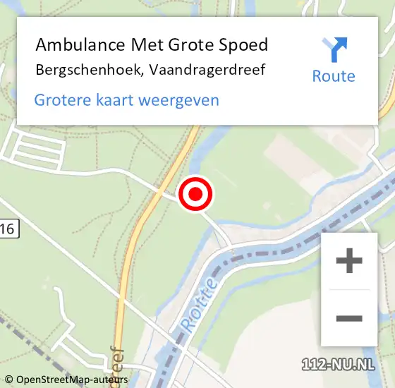 Locatie op kaart van de 112 melding: Ambulance Met Grote Spoed Naar Bergschenhoek, Vaandragerdreef op 30 december 2022 16:40