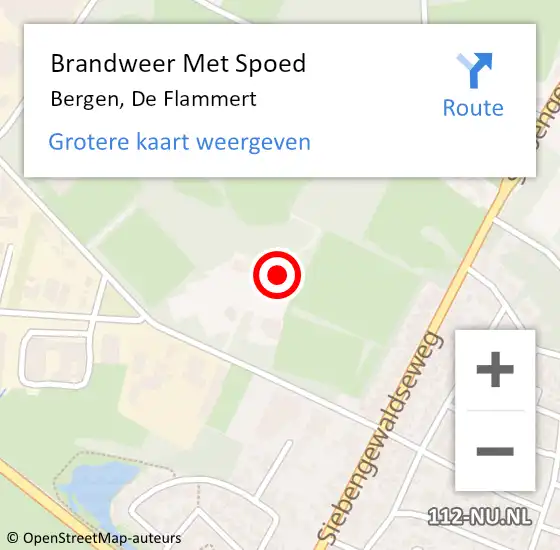 Locatie op kaart van de 112 melding: Brandweer Met Spoed Naar Bergen, De Flammert op 30 december 2022 17:10