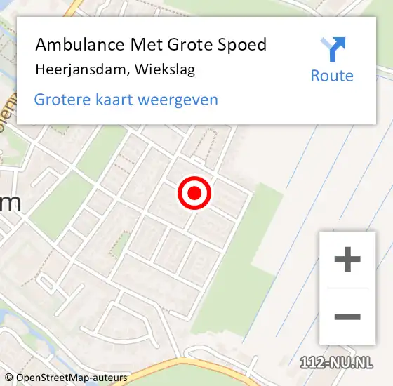 Locatie op kaart van de 112 melding: Ambulance Met Grote Spoed Naar Heerjansdam, Wiekslag op 30 december 2022 17:58