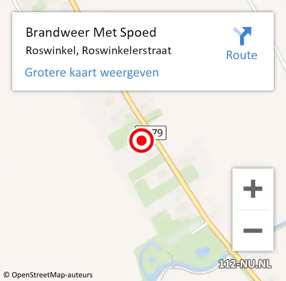 Locatie op kaart van de 112 melding: Brandweer Met Spoed Naar Roswinkel, Roswinkelerstraat op 30 december 2022 18:03