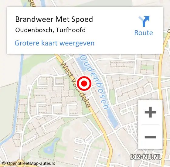 Locatie op kaart van de 112 melding: Brandweer Met Spoed Naar Oudenbosch, Turfhoofd op 30 december 2022 18:16