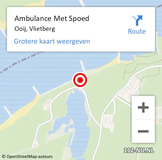 Locatie op kaart van de 112 melding: Ambulance Met Spoed Naar Ooij, Vlietberg op 30 december 2022 18:31