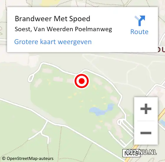 Locatie op kaart van de 112 melding: Brandweer Met Spoed Naar Soest, Van Weerden Poelmanweg op 30 december 2022 18:44