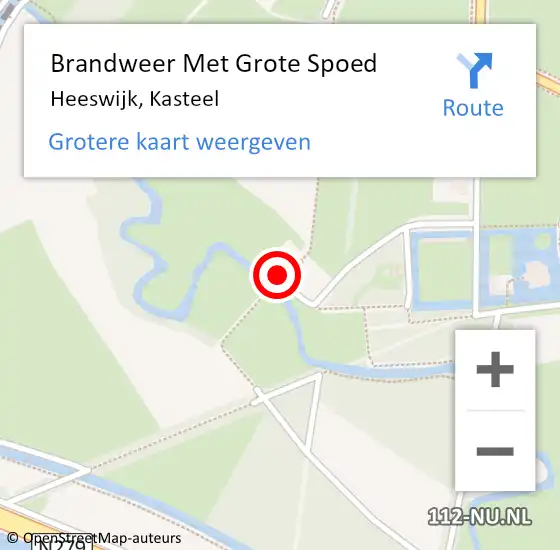 Locatie op kaart van de 112 melding: Brandweer Met Grote Spoed Naar Heeswijk, Kasteel op 30 december 2022 18:55