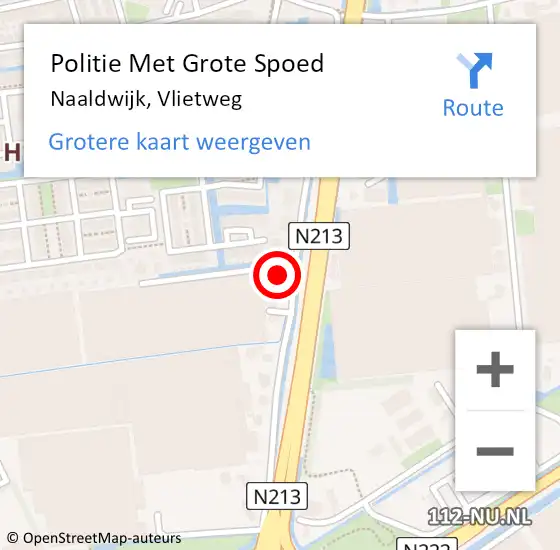 Locatie op kaart van de 112 melding: Politie Met Grote Spoed Naar Naaldwijk, Vlietweg op 30 december 2022 19:19