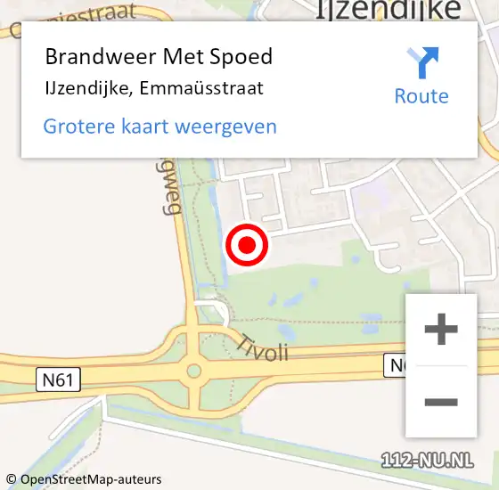 Locatie op kaart van de 112 melding: Brandweer Met Spoed Naar IJzendijke, Emmaüsstraat op 30 december 2022 19:21