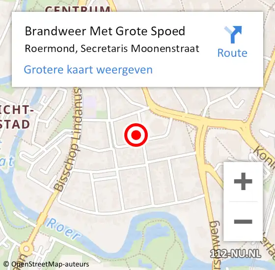 Locatie op kaart van de 112 melding: Brandweer Met Grote Spoed Naar Roermond, Secretaris Moonenstraat op 30 december 2022 19:34