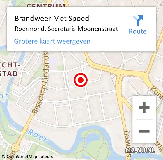 Locatie op kaart van de 112 melding: Brandweer Met Spoed Naar Roermond, Secretaris Moonenstraat op 30 december 2022 19:41