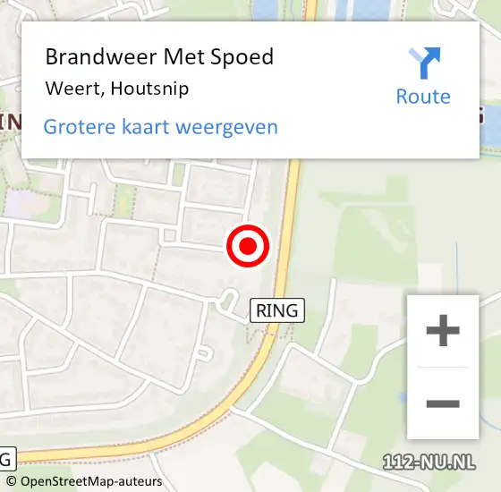 Locatie op kaart van de 112 melding: Brandweer Met Spoed Naar Weert, Houtsnip op 30 december 2022 19:49