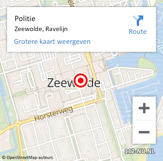 Locatie op kaart van de 112 melding: Politie Zeewolde, Ravelijn op 30 december 2022 20:11