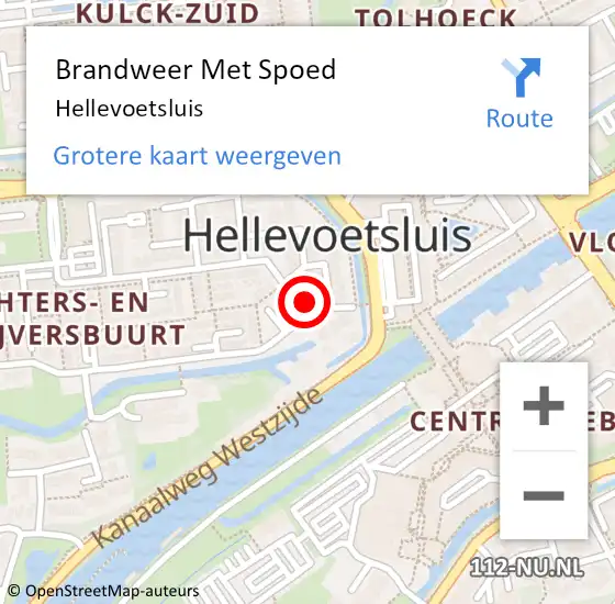 Locatie op kaart van de 112 melding: Brandweer Met Spoed Naar Hellevoetsluis op 30 december 2022 20:12