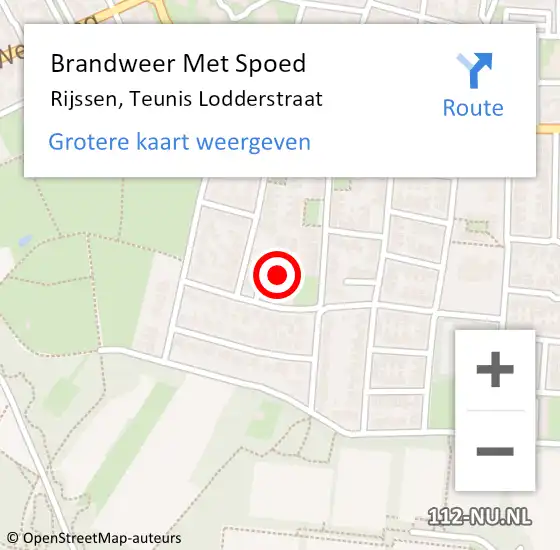 Locatie op kaart van de 112 melding: Brandweer Met Spoed Naar Rijssen, Teunis Lodderstraat op 30 december 2022 21:20