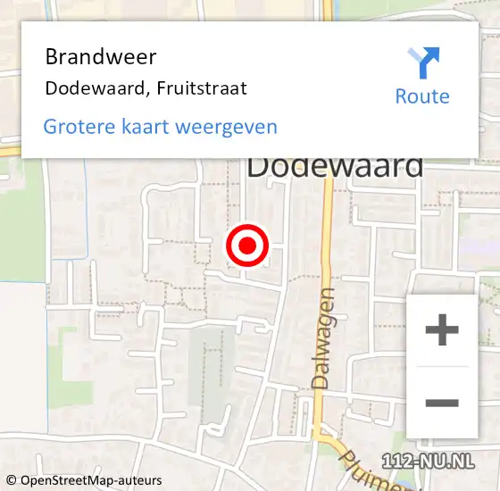 Locatie op kaart van de 112 melding: Brandweer Dodewaard, Fruitstraat op 30 december 2022 21:33