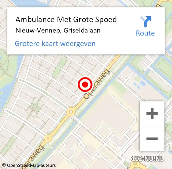 Locatie op kaart van de 112 melding: Ambulance Met Grote Spoed Naar Nieuw-Vennep, Griseldalaan op 30 december 2022 21:36