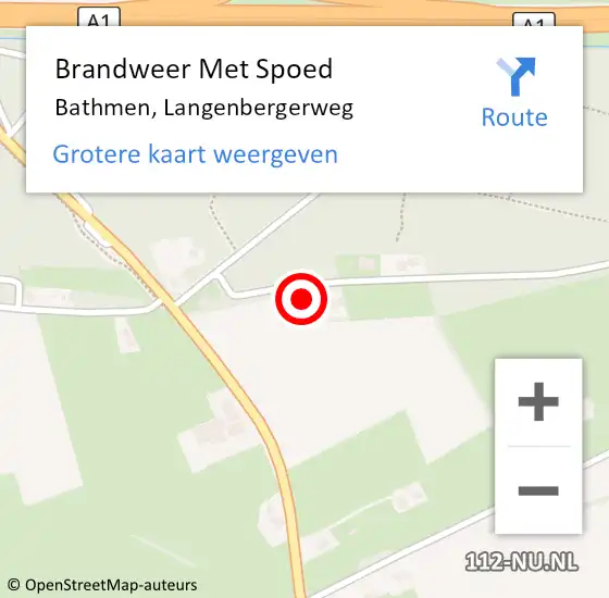 Locatie op kaart van de 112 melding: Brandweer Met Spoed Naar Bathmen, Langenbergerweg op 30 december 2022 21:41