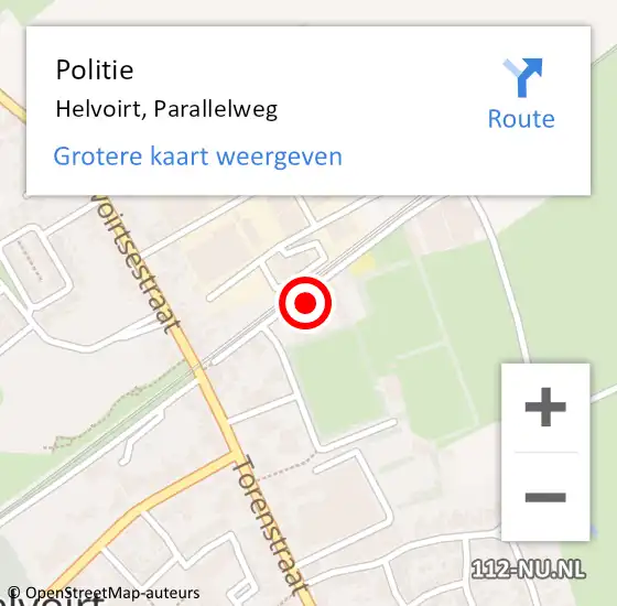 Locatie op kaart van de 112 melding: Politie Helvoirt, Parallelweg op 30 december 2022 22:25