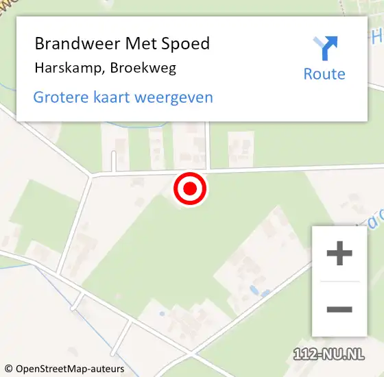 Locatie op kaart van de 112 melding: Brandweer Met Spoed Naar Harskamp, Broekweg op 31 december 2022 00:10
