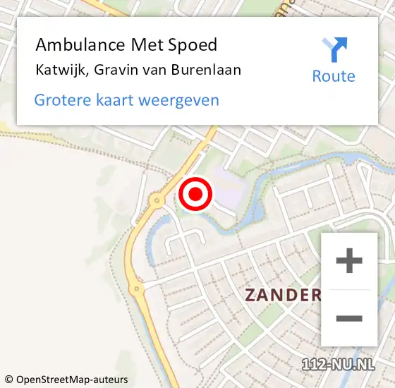 Locatie op kaart van de 112 melding: Ambulance Met Spoed Naar Katwijk, Gravin van Burenlaan op 31 december 2022 00:22