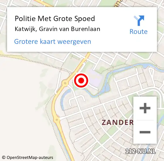 Locatie op kaart van de 112 melding: Politie Met Grote Spoed Naar Katwijk, Gravin van Burenlaan op 31 december 2022 00:38