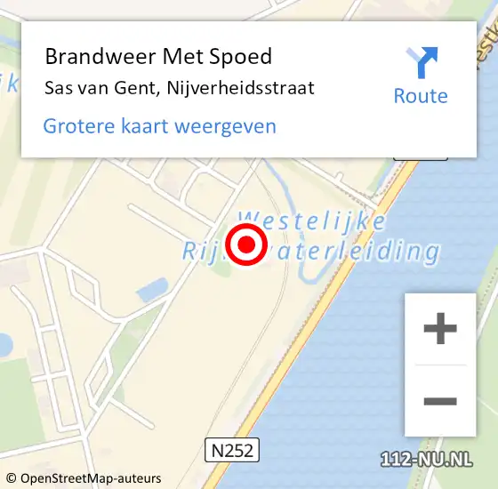 Locatie op kaart van de 112 melding: Brandweer Met Spoed Naar Sas van Gent, Nijverheidsstraat op 31 december 2022 01:02