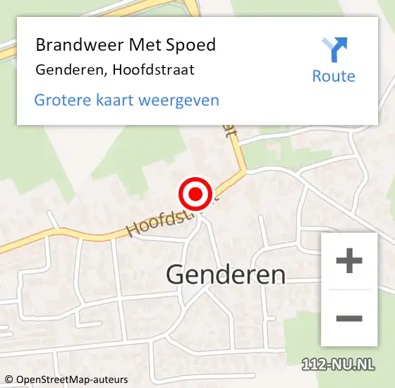 Locatie op kaart van de 112 melding: Brandweer Met Spoed Naar Genderen, Hoofdstraat op 31 december 2022 01:08