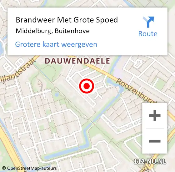 Locatie op kaart van de 112 melding: Brandweer Met Grote Spoed Naar Middelburg, Buitenhove op 31 december 2022 01:20