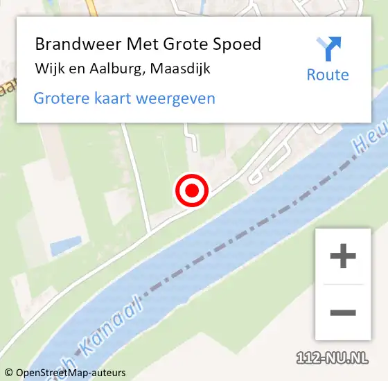 Locatie op kaart van de 112 melding: Brandweer Met Grote Spoed Naar Wijk en Aalburg, Maasdijk op 31 december 2022 01:28