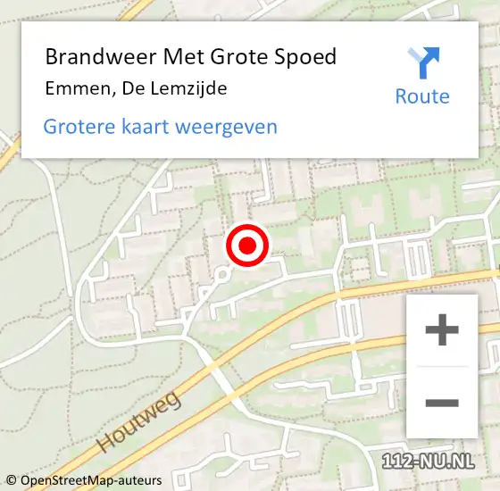 Locatie op kaart van de 112 melding: Brandweer Met Grote Spoed Naar Emmen, De Lemzijde op 31 december 2022 01:29